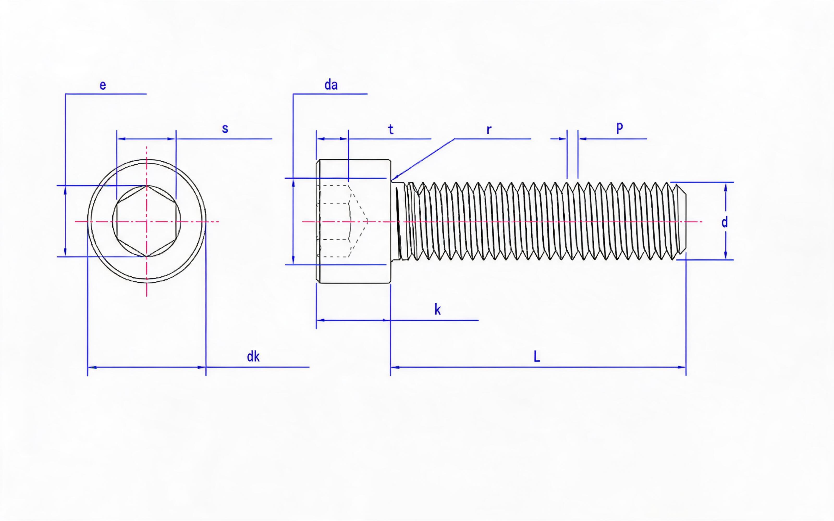 SOCKET HEAD CAP SCREW Standard Drawing