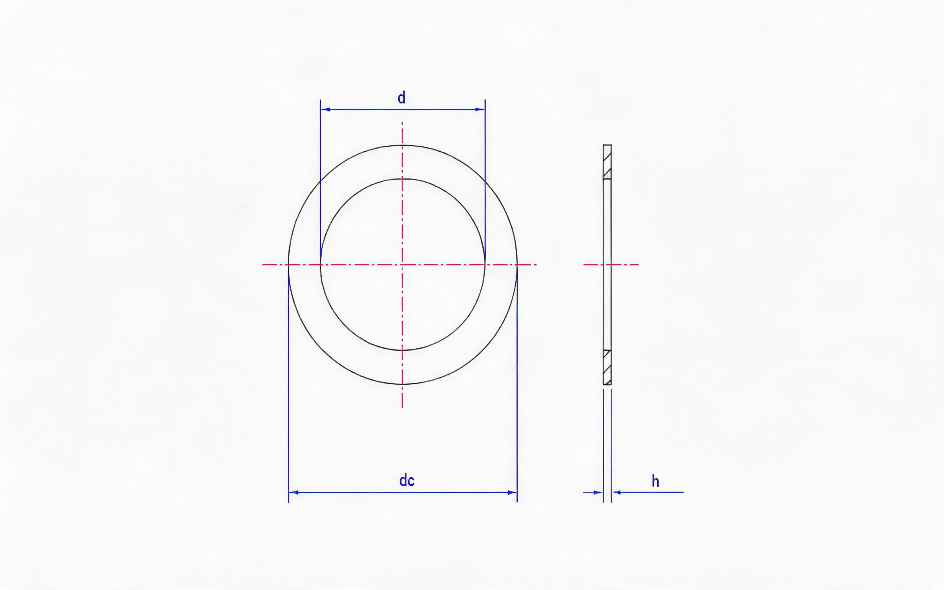 LARGER TYPE A SEALING WASHER (WITHOUT DIPPED PAPER) Standard Drawing