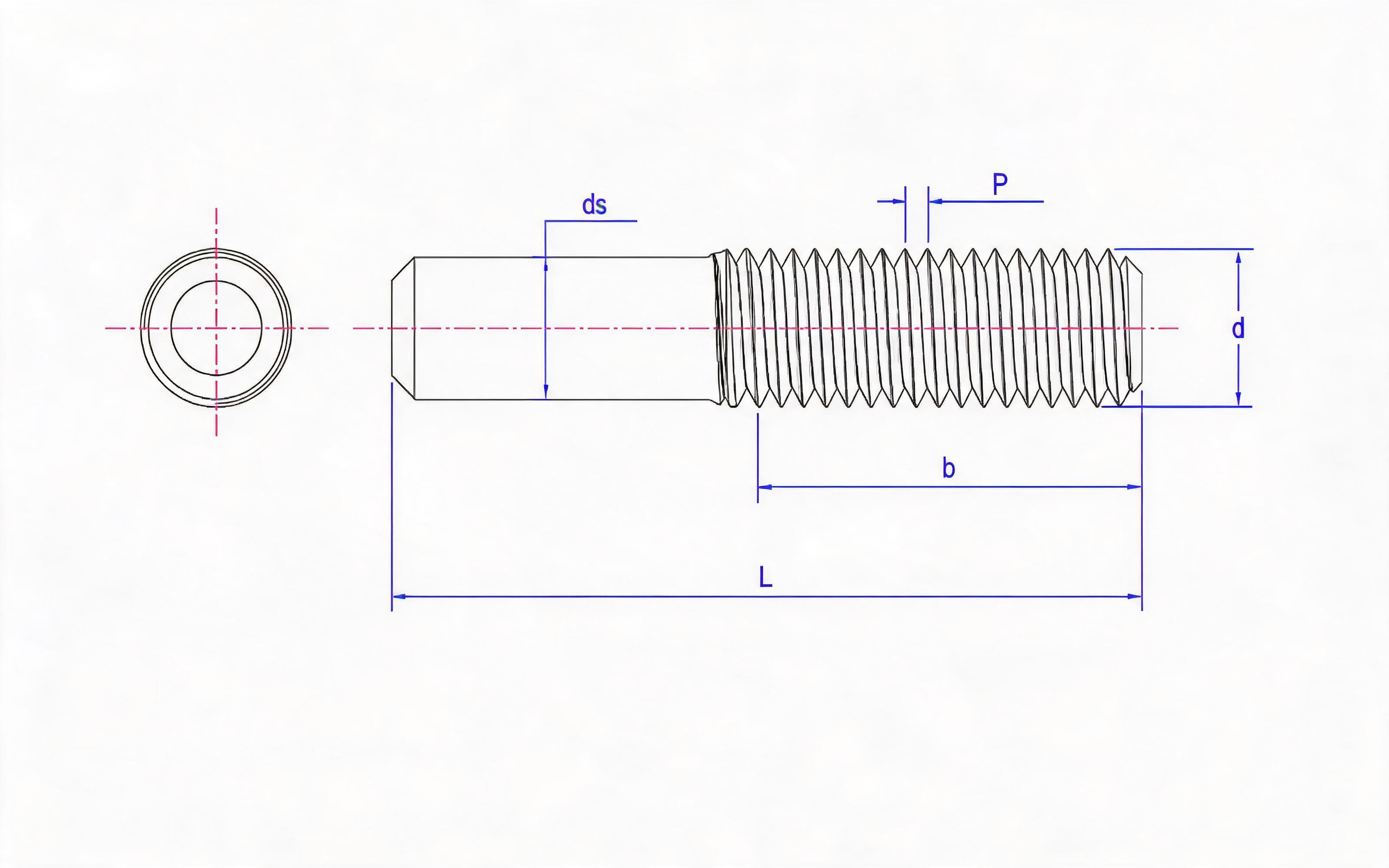 Welding Studs for Manual Welding - Type A (Extended) Standard Drawing
