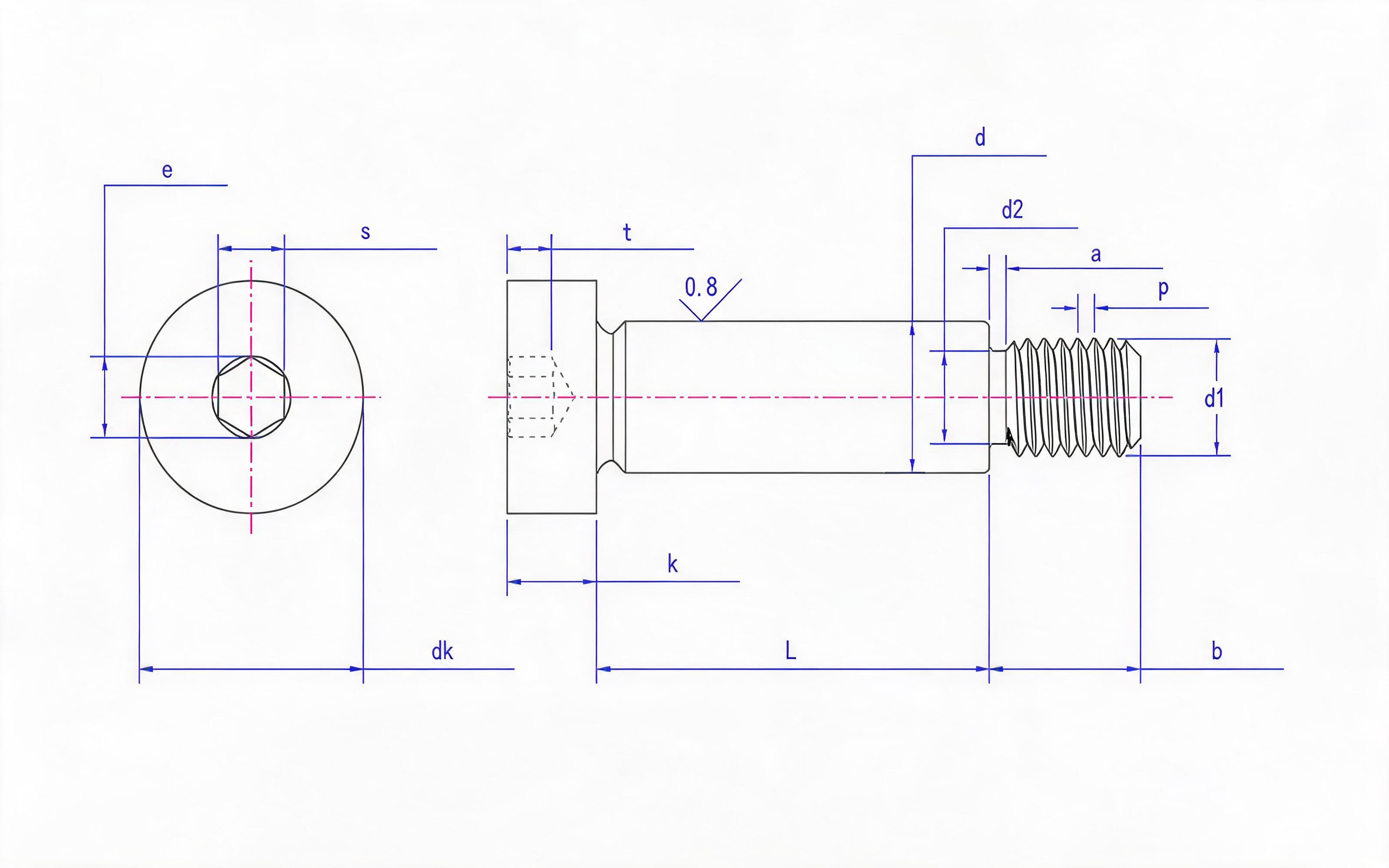 SOCKET HEAD SHOULDER SCREW Standard Drawing