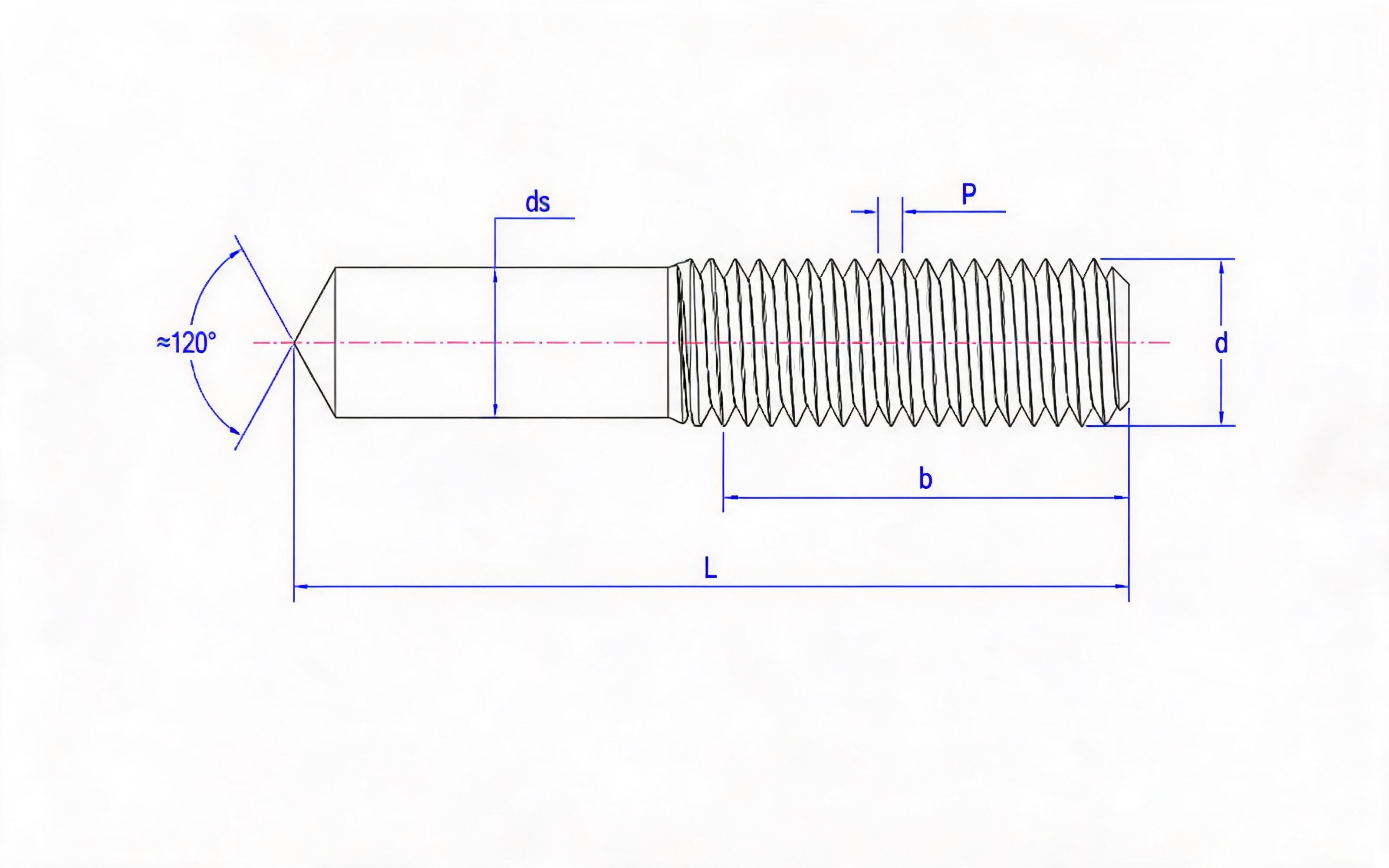 Welding Studs for Manual Welding - Type B (Extended) Standard Drawing